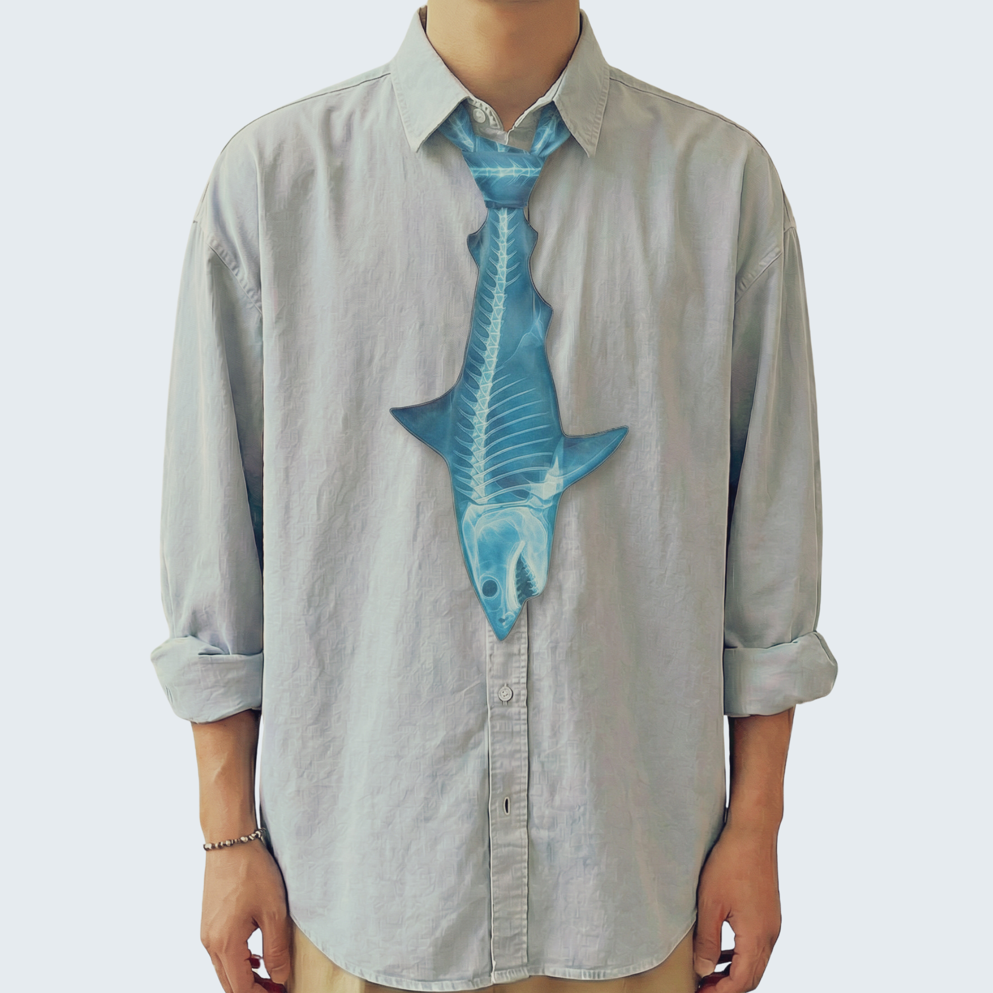 EdwardTrend© X-ray Blue Shark Tie